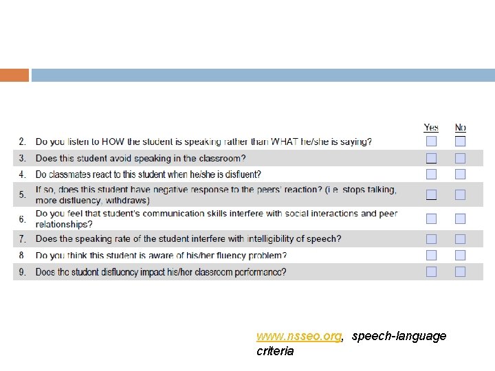 www. nsseo. org, speech-language criteria 