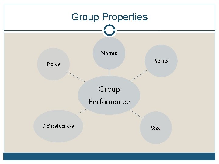 Group Properties Norms Status Roles Group Performance Cohesiveness Size 