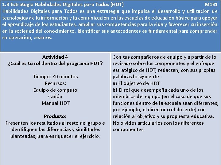 1. 3 Estrategia Habilidades Digitales para Todos (HDT) M 1 S 1 Habilidades Digitales