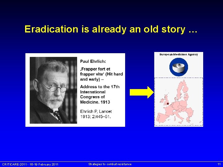 Eradication is already an old story … CRITICARE-2011 - 16 -19 February 2011 Strategies