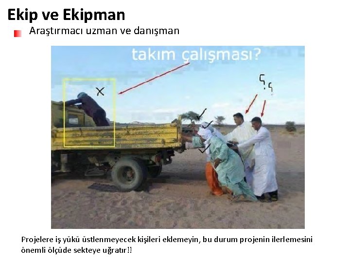 Ekip ve Ekipman Araştırmacı uzman ve danışman Projelere iş yükü üstlenmeyecek kişileri eklemeyin, bu