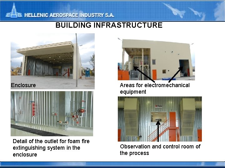 BUILDING INFRASTRUCTURE Enclosure Detail of the outlet for foam fire extinguishing system in the