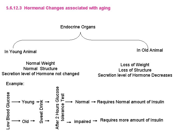 5. 6. 12. 3 Hormonal Changes associated with aging Endocrine Organs In Old Animal