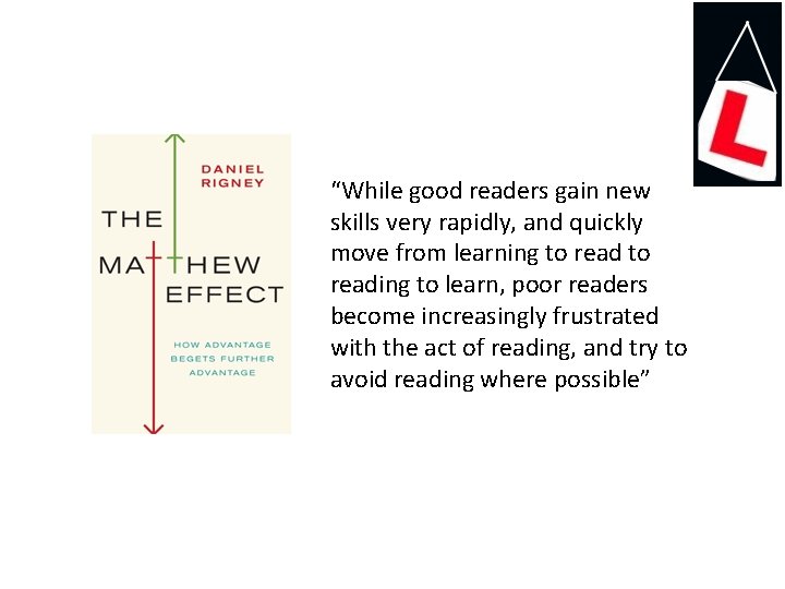 “While good readers gain new skills very rapidly, and quickly move from learning to