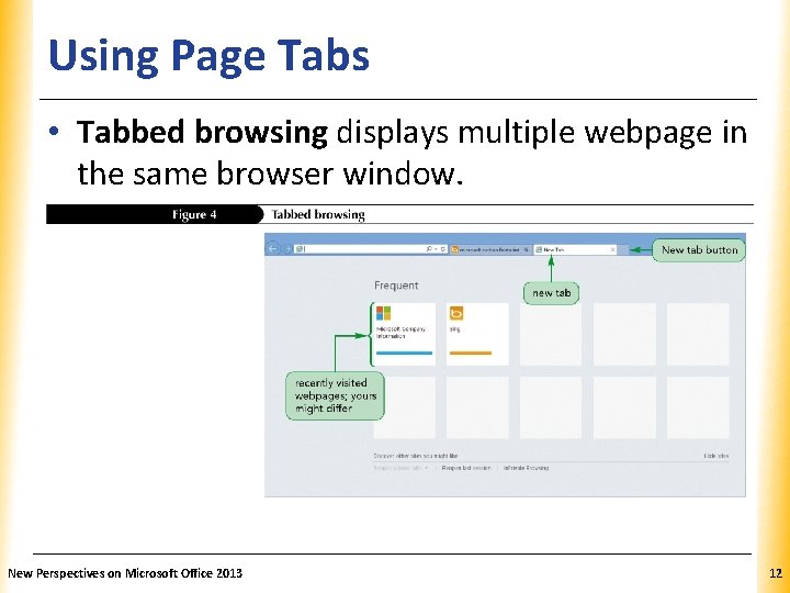 Using Page Tabs XP • Tabbed browsing displays multiple webpage in the same browser
