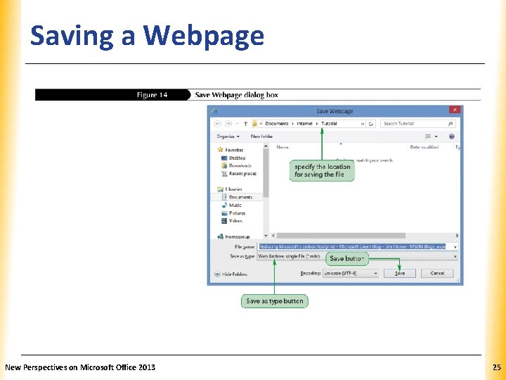 Saving a Webpage New Perspectives on Microsoft Office 2013 XP 25 