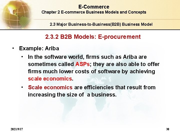 E-Commerce Chapter 2 E-commerce Business Models and Concepts 2. 3 Major Business-to-Business(B 2 B)