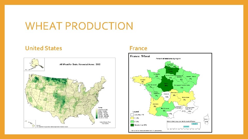WHEAT PRODUCTION United States France 