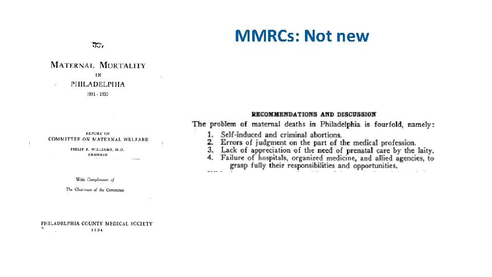 MMRCs: Not new 