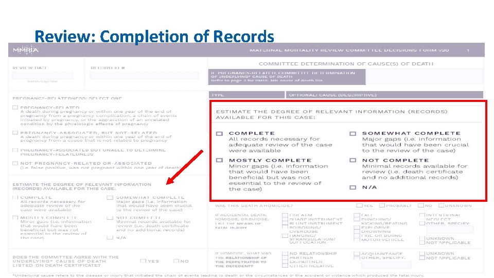 Review: Completion of Records 