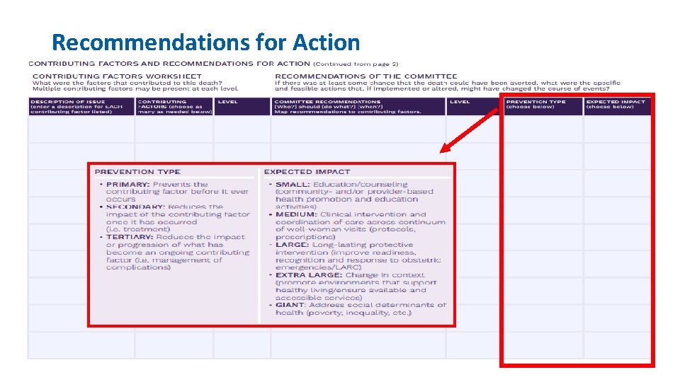 Recommendations for Action 