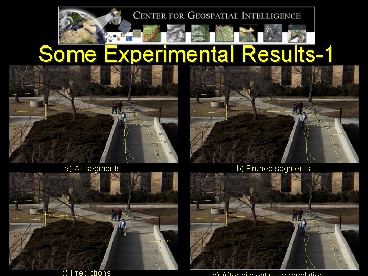 Some Experimental Results-1 a) All segments c) Predictions b) Pruned segments 