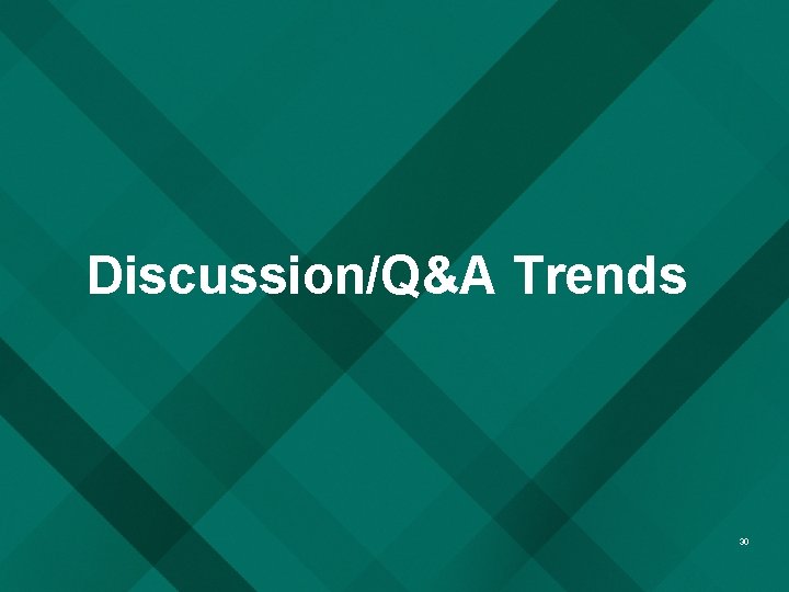 Discussion/Q&A Trends 30 