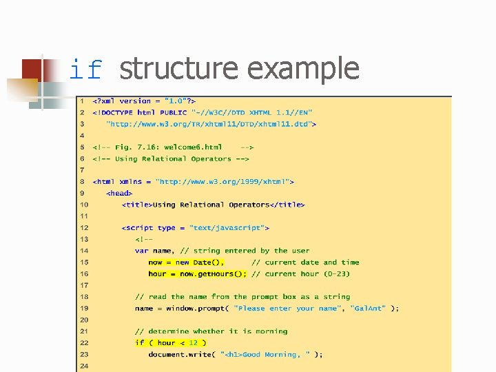 if structure example 