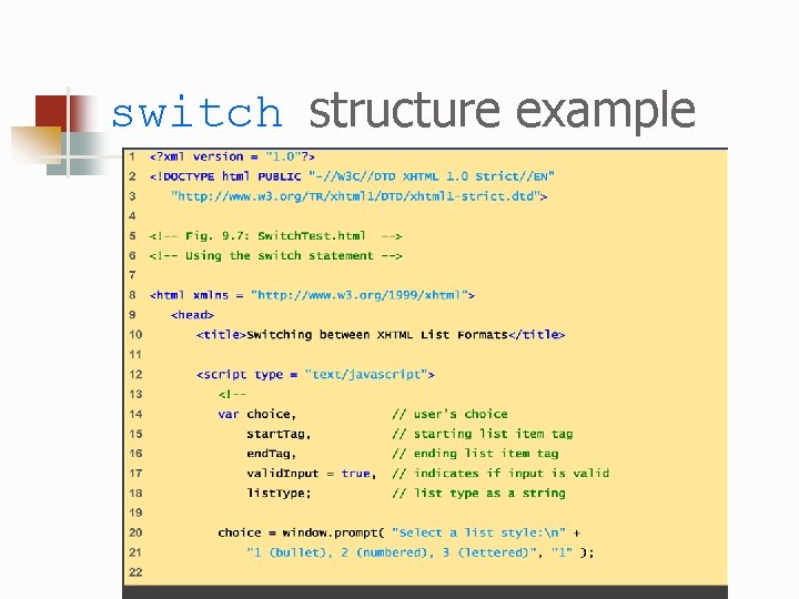 switch structure example 