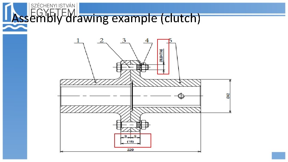 Assembly drawing example (clutch) 