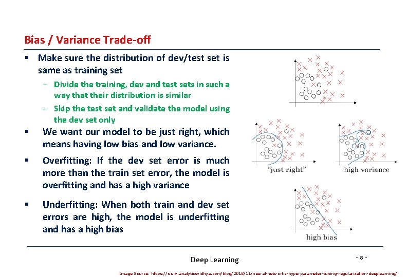 Bias / Variance Trade-off § Make sure the distribution of dev/test set is same Bias / Variance Trade-off § Make sure the distribution of dev/test set is same