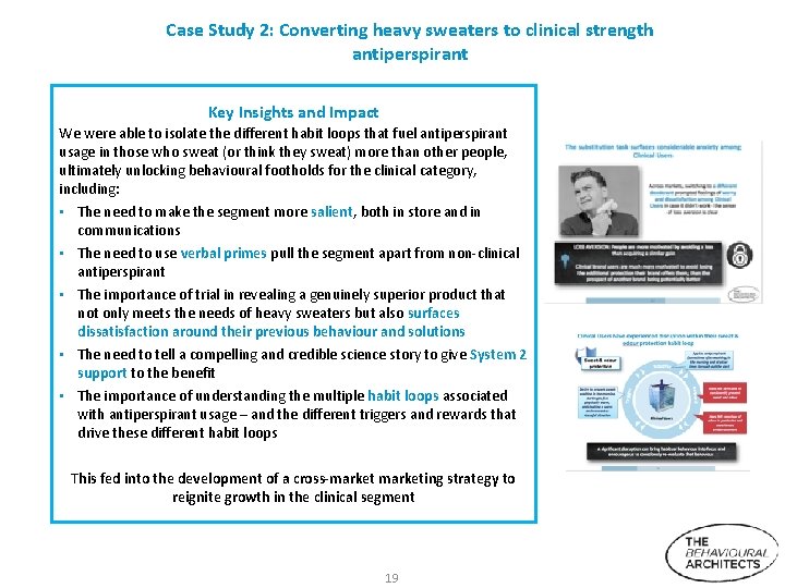 Case Study 2: Converting heavy sweaters to clinical strength antiperspirant Key Insights and Impact