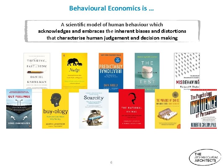 Behavioural Economics is … A scientific model of human behaviour which acknowledges and embraces