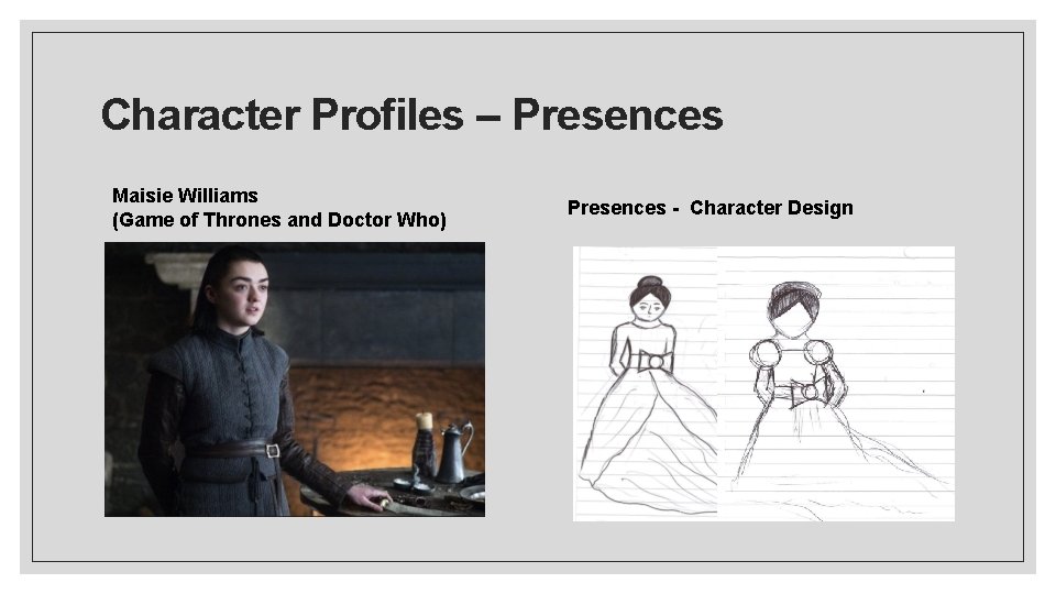 Character Profiles – Presences Maisie Williams (Game of Thrones and Doctor Who) Presences -