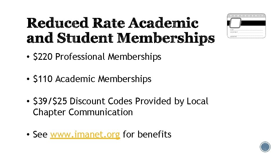  • $220 Professional Memberships • $110 Academic Memberships • $39/$25 Discount Codes Provided