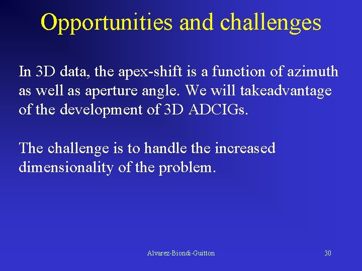 Opportunities and challenges In 3 D data, the apex-shift is a function of azimuth