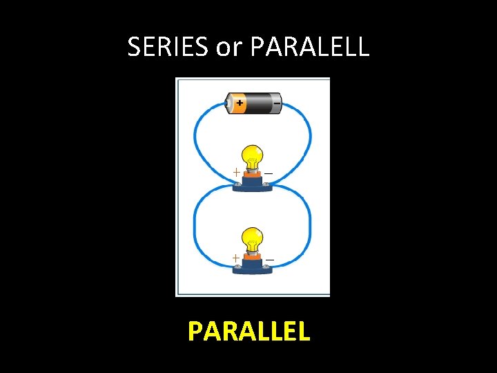 SERIES or PARALELL PARALLEL 