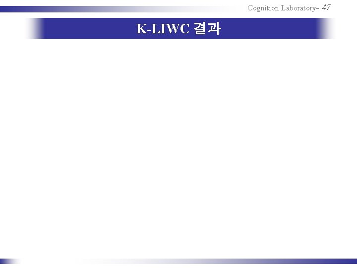 Cognition Laboratory- 47 K-LIWC 결과 