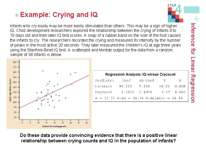 Crying and IQ Do these data provide convincing evidence that there is a positive