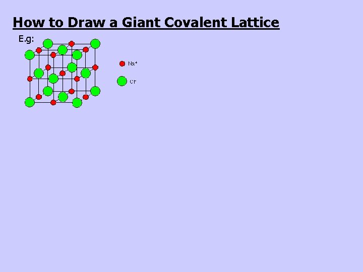 How to Draw a Giant Covalent Lattice E. g: 