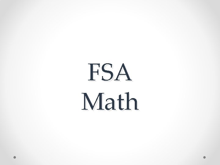 FSA Math 