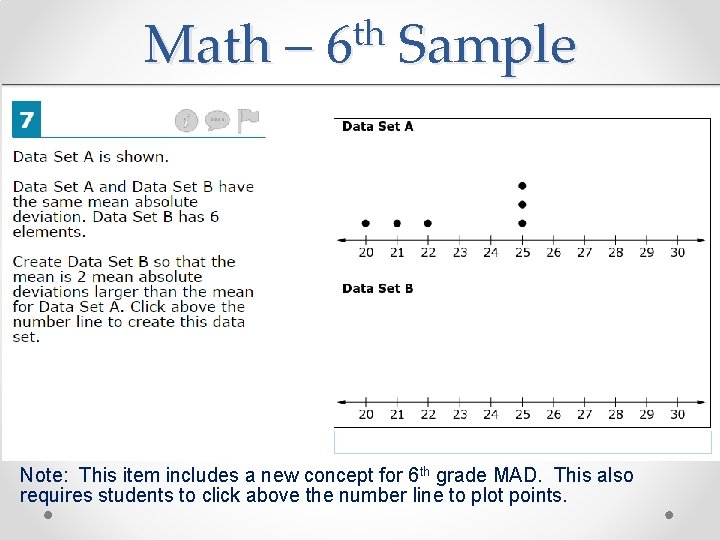 Math – th 6 Sample Note: This item includes a new concept for 6