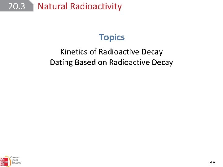 20. 3 Natural Radioactivity Topics Kinetics of Radioactive Decay Dating Based on Radioactive Decay