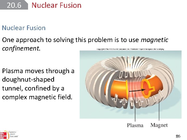 20. 6 Nuclear Fusion One approach to solving this problem is to use magnetic