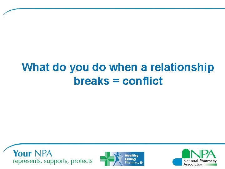 What do you do when a relationship breaks = conflict 