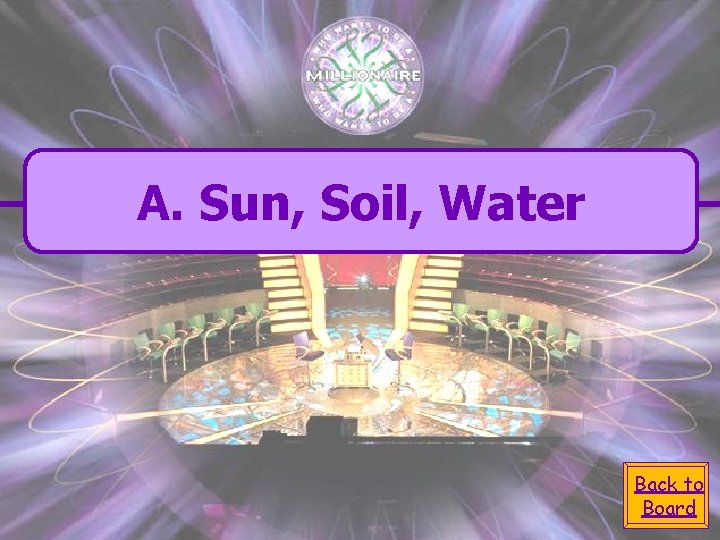 A. Sun, Soil, Water Back to Board 