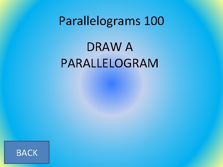 Parallelograms 100 DRAW A PARALLELOGRAM BACK 