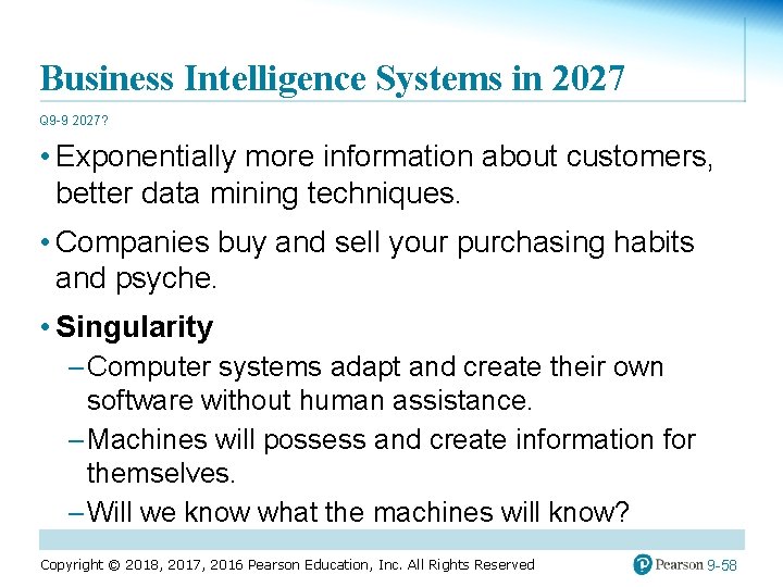 Business Intelligence Systems in 2027 Q 9 -9 2027? • Exponentially more information about