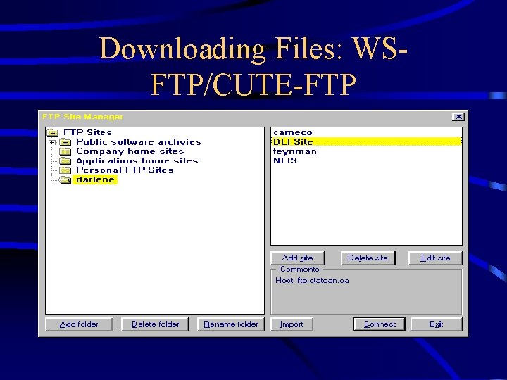Downloading Files: WSFTP/CUTE-FTP 
