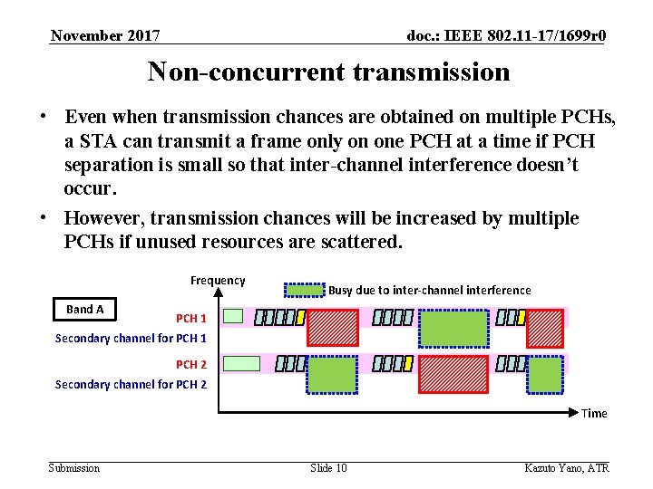 November 2017 doc. : IEEE 802. 11 -17/1699 r 0 Non-concurrent transmission • Even