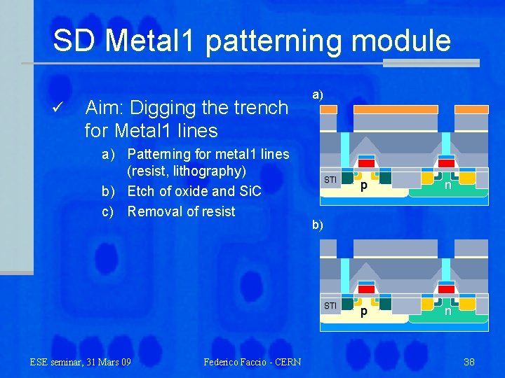 SD Metal 1 patterning module ü Aim: Digging the trench for Metal 1 lines