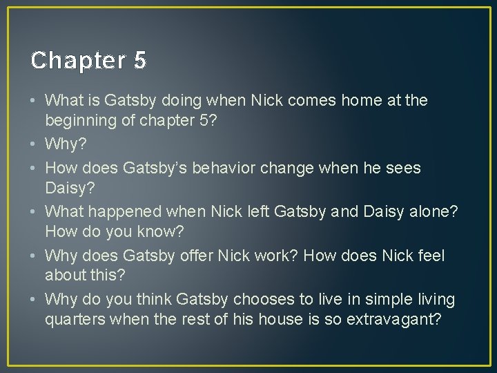 The Great Gatsby The Recap Chapter 1 How