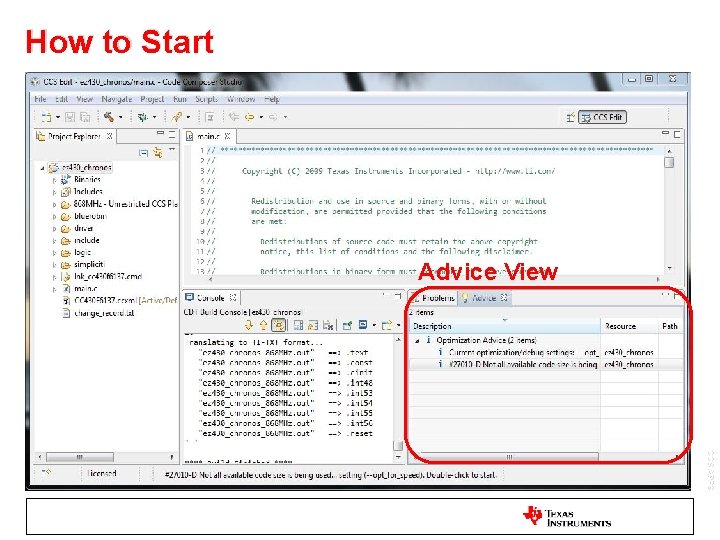 How to Start Advice View CCS APPS 