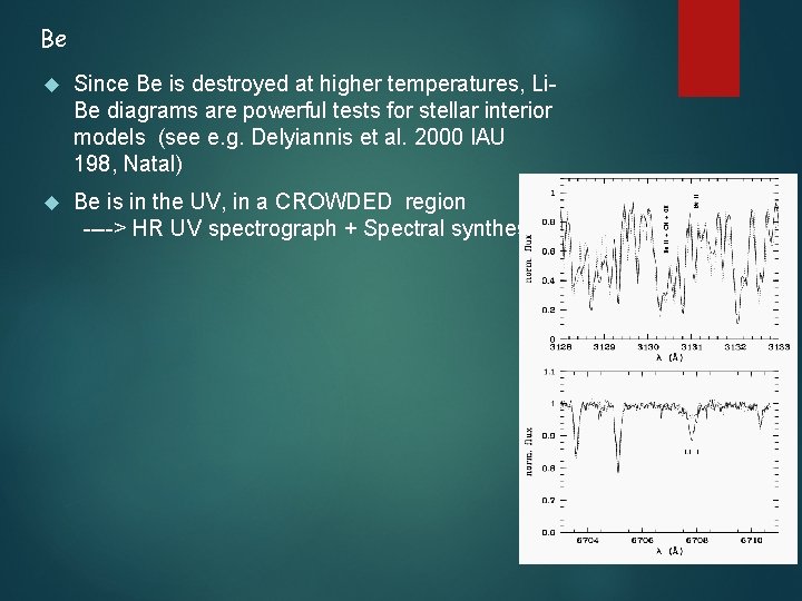 Be Since Be is destroyed at higher temperatures, Li. Be diagrams are powerful tests