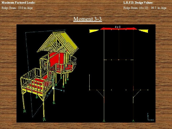 Maximum Factored Loads: L. R. F. D. Design Values: Ridge Beam: 53. 0 in.