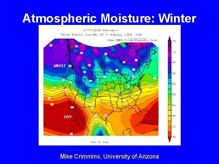 Atmospheric Moisture: Winter MOIST DRY Mike Crimmins, University of Arizona 