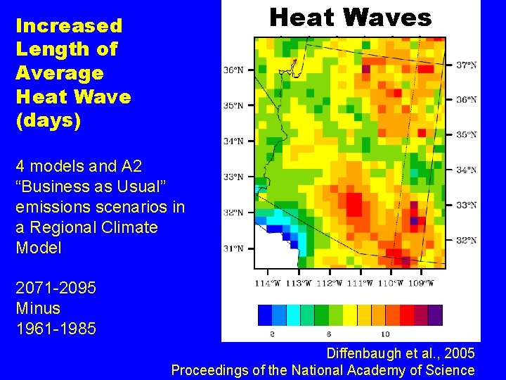 Heat Waves Increased Length of Average Heat Wave (days) 4 models and A 2