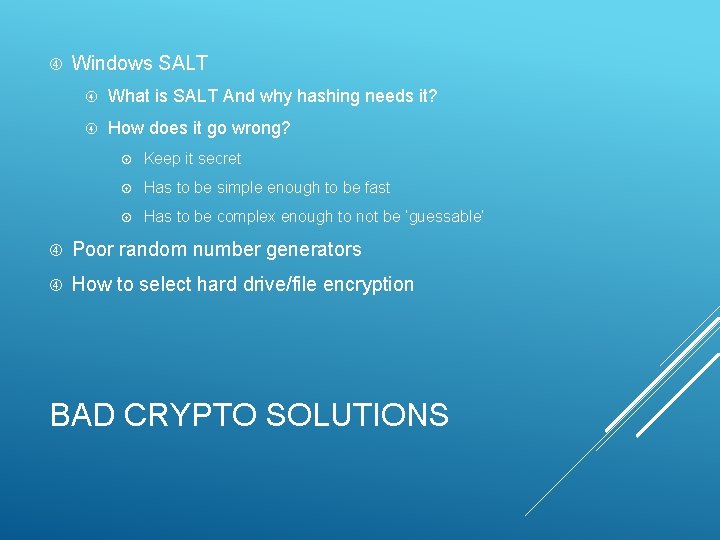  Windows SALT What is SALT And why hashing needs it? How does it