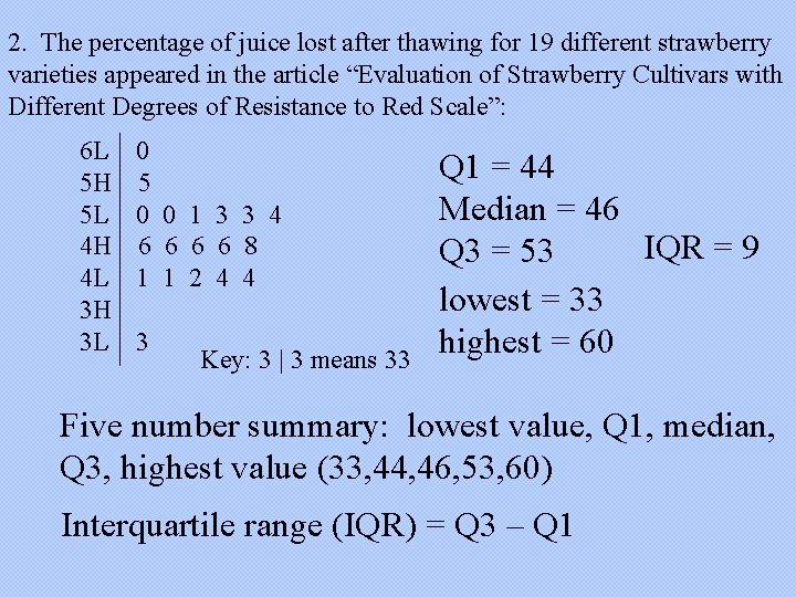 2. The percentage of juice lost after thawing for 19 different strawberry varieties appeared
