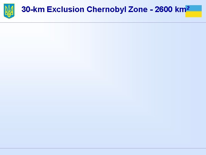 30 -km Exclusion Chernobyl Zone - 2600 km 2 